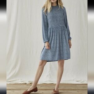 Matilda Jane Blue Long Sleeve Floral Smocked Dress Size Small